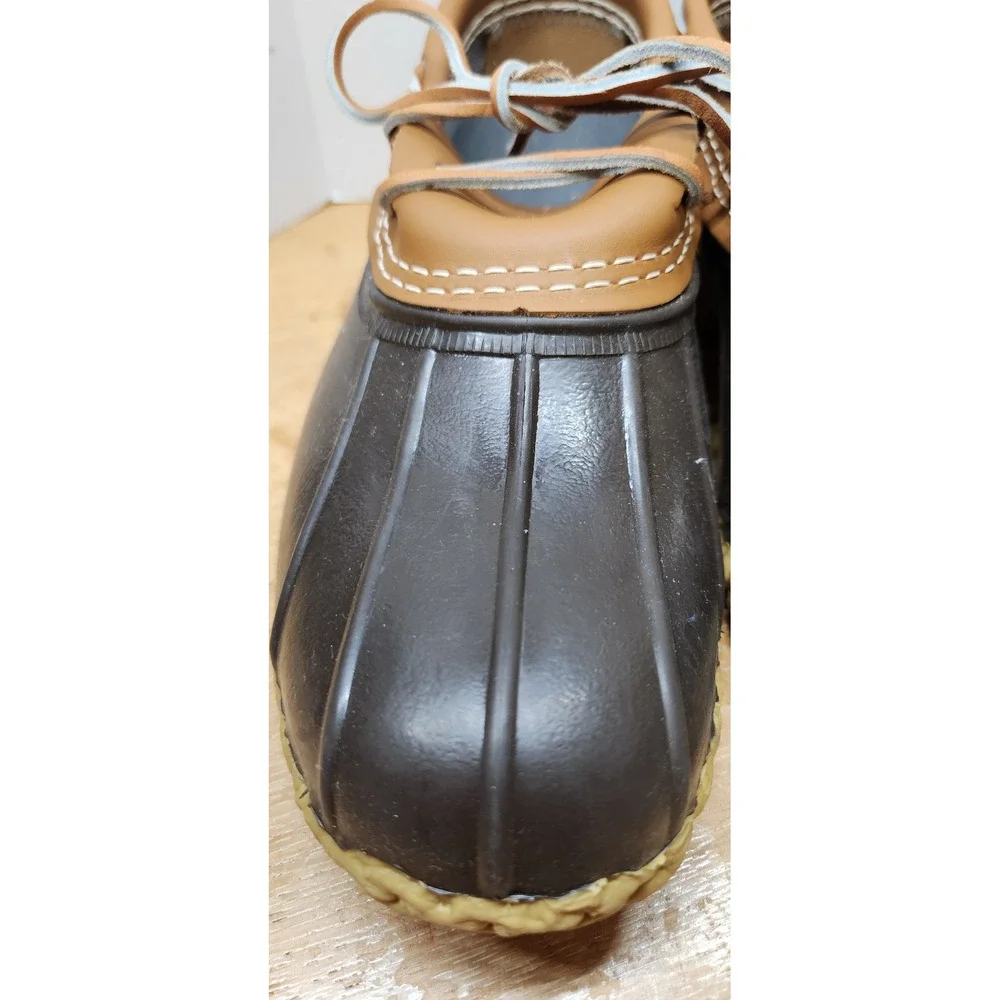 LL Bean Rubber Moc Bean Boots Mens 9 M Brown Tan Waterproof Duck Shoes 175061